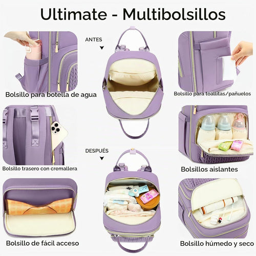 AIJIEKE Mochila para pañales, Mochila para pañales multifuncional g...