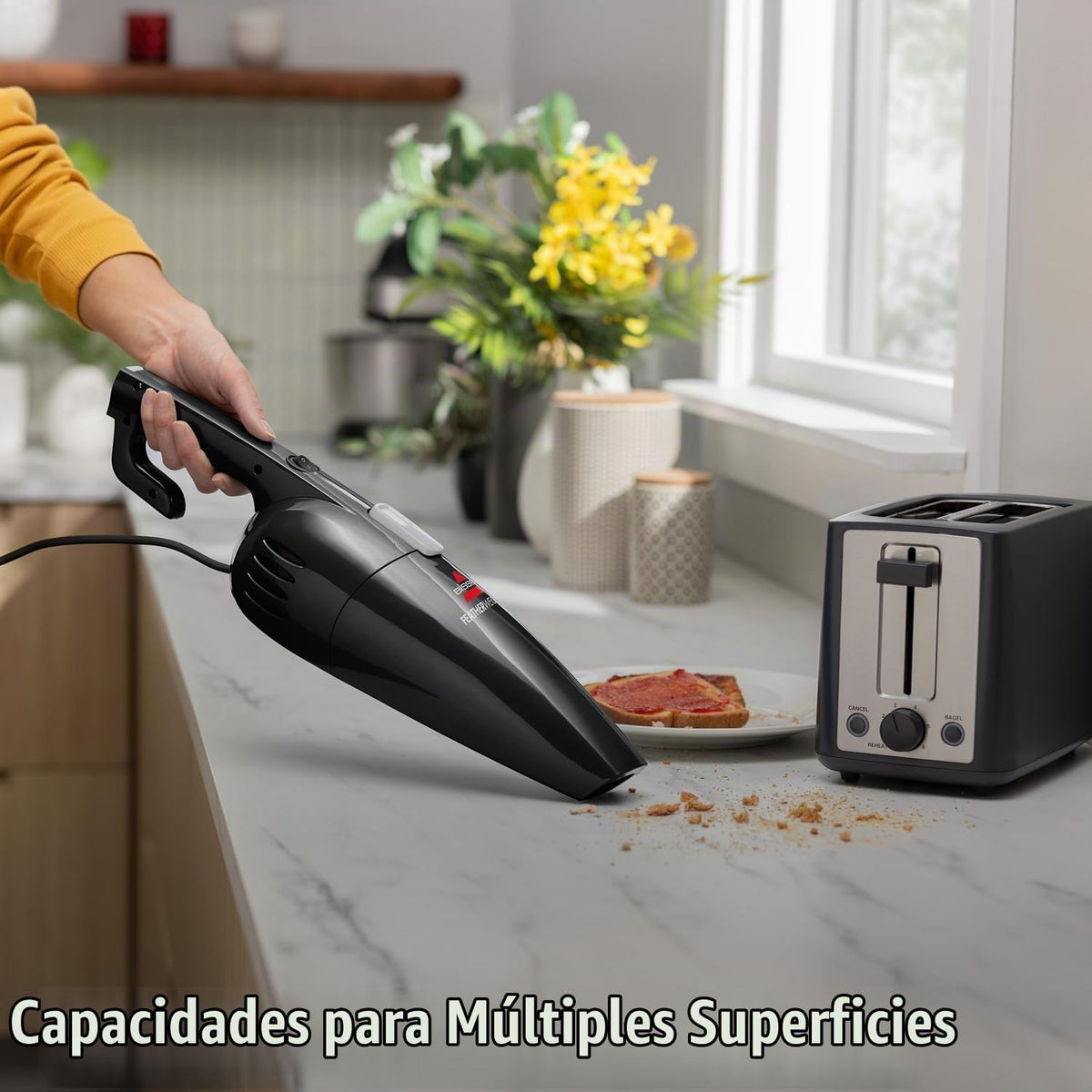 Bissell 2033M - Escoba eléctrica sin bolsa para suelos duros y alfo...