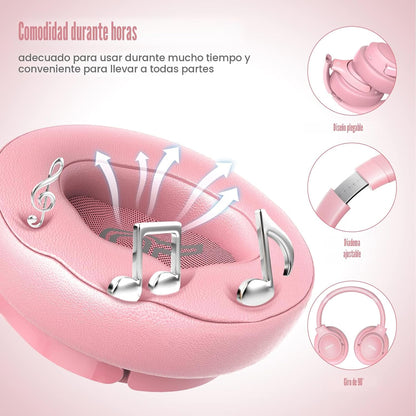BERIBES Auriculares Bluetooth sobre la oreja Auriculares estéreo in...