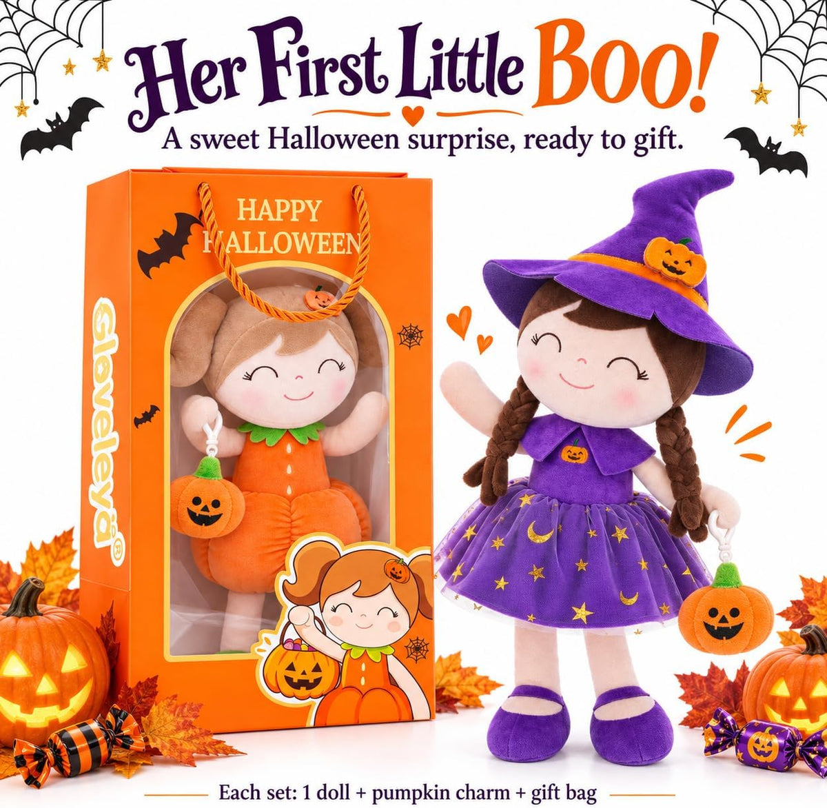 Gloveleya - Muñeca de bebé, regalo para niñas, muñecas de Halloween...