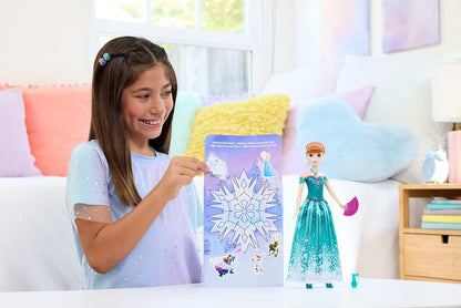 Mattel Disney Frozen Anna - Juego de muñecas de moda, gira y revela...