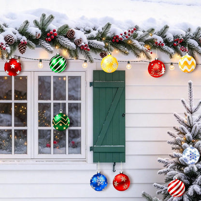 10 piezas de decoraciones navideñas colgantes para exteriores, rojo...
