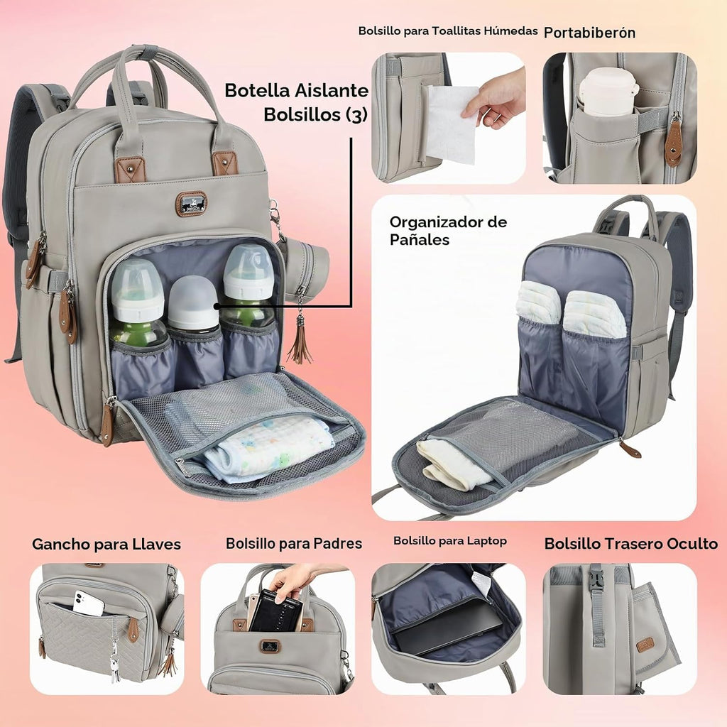 Dikaslon Mochila para pañales con cambiador portátil, artículos ese...