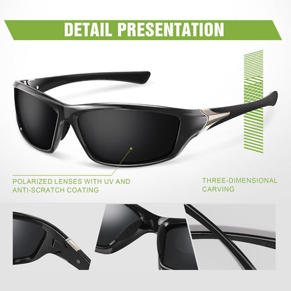 Foliful Paquete de 3 lentes de sol deportivos polarizados para homb...