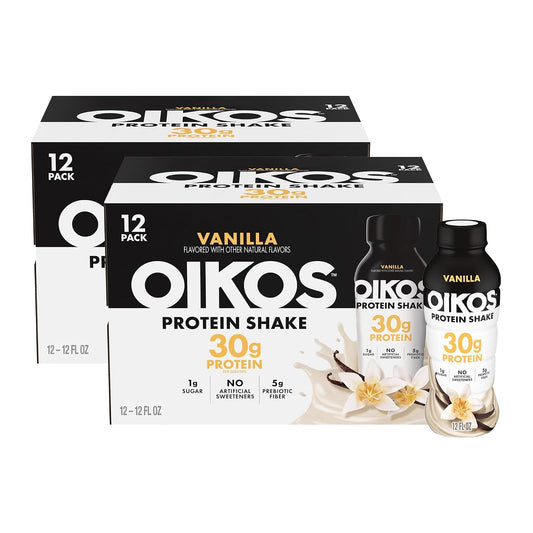 Batido de proteínas Oikos, vainilla, bebidas altas en proteínas de...
