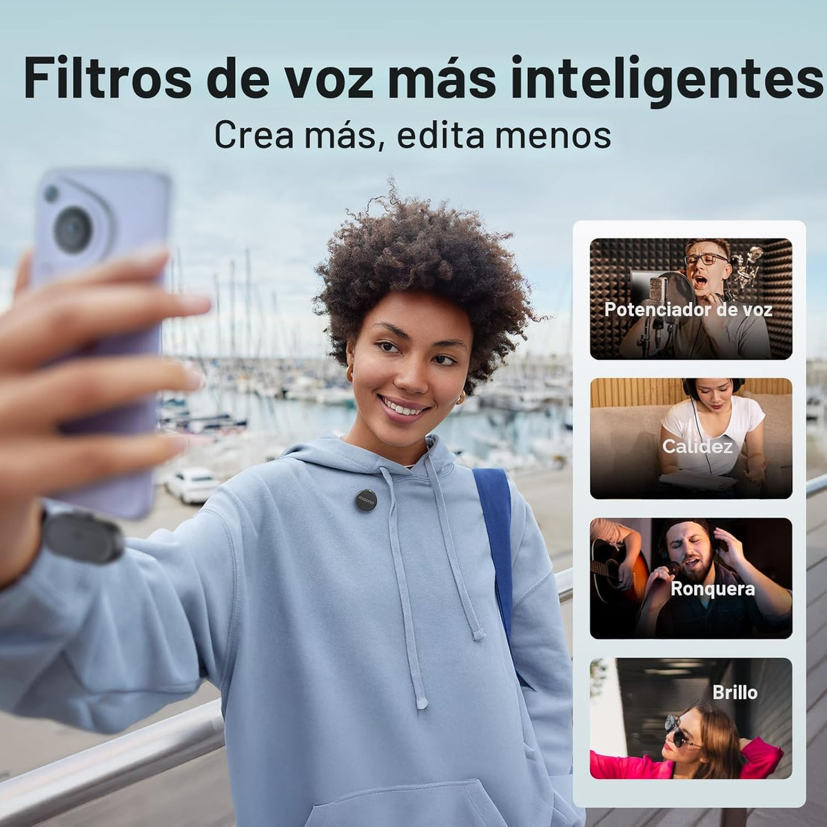 Micrófono Lavalier inalámbrico MAONO Wave T5 para iPhone\/Android\/...