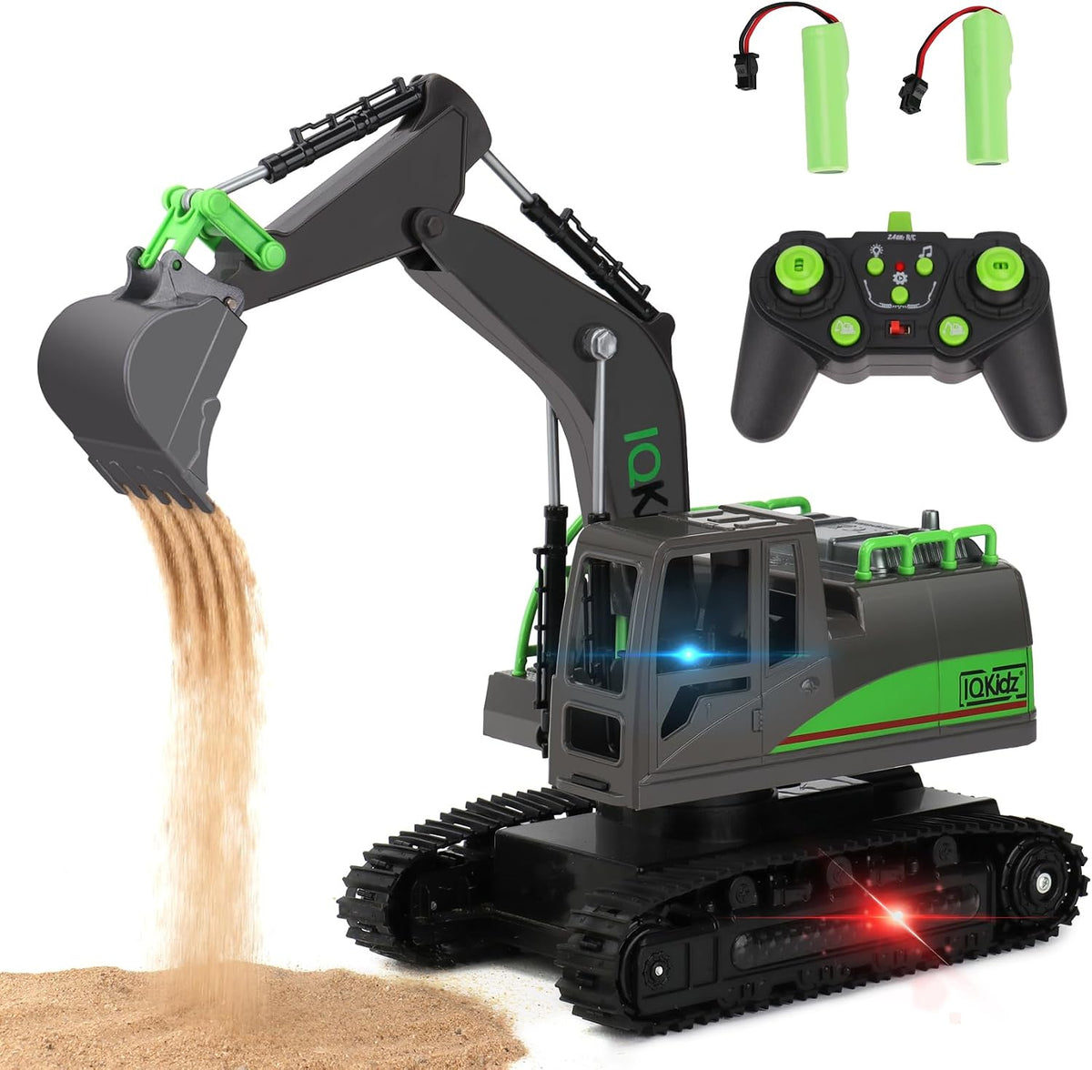 IQKidz Excavadora de juguete a control remoto para niños de 4 a 7 a...