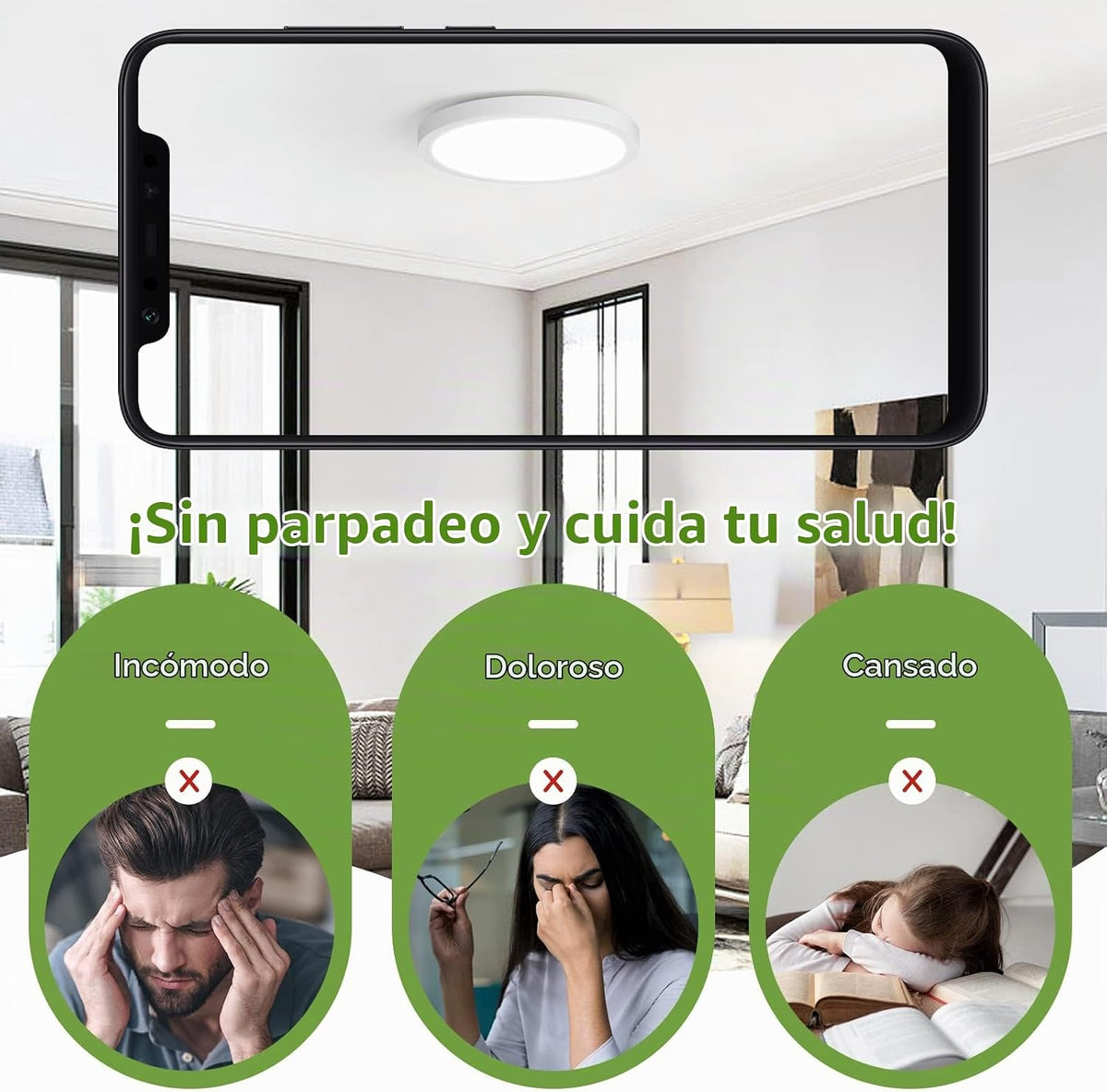 Brightever Lámpara de techo LED de montaje empotrado de 7 pulgadas,...