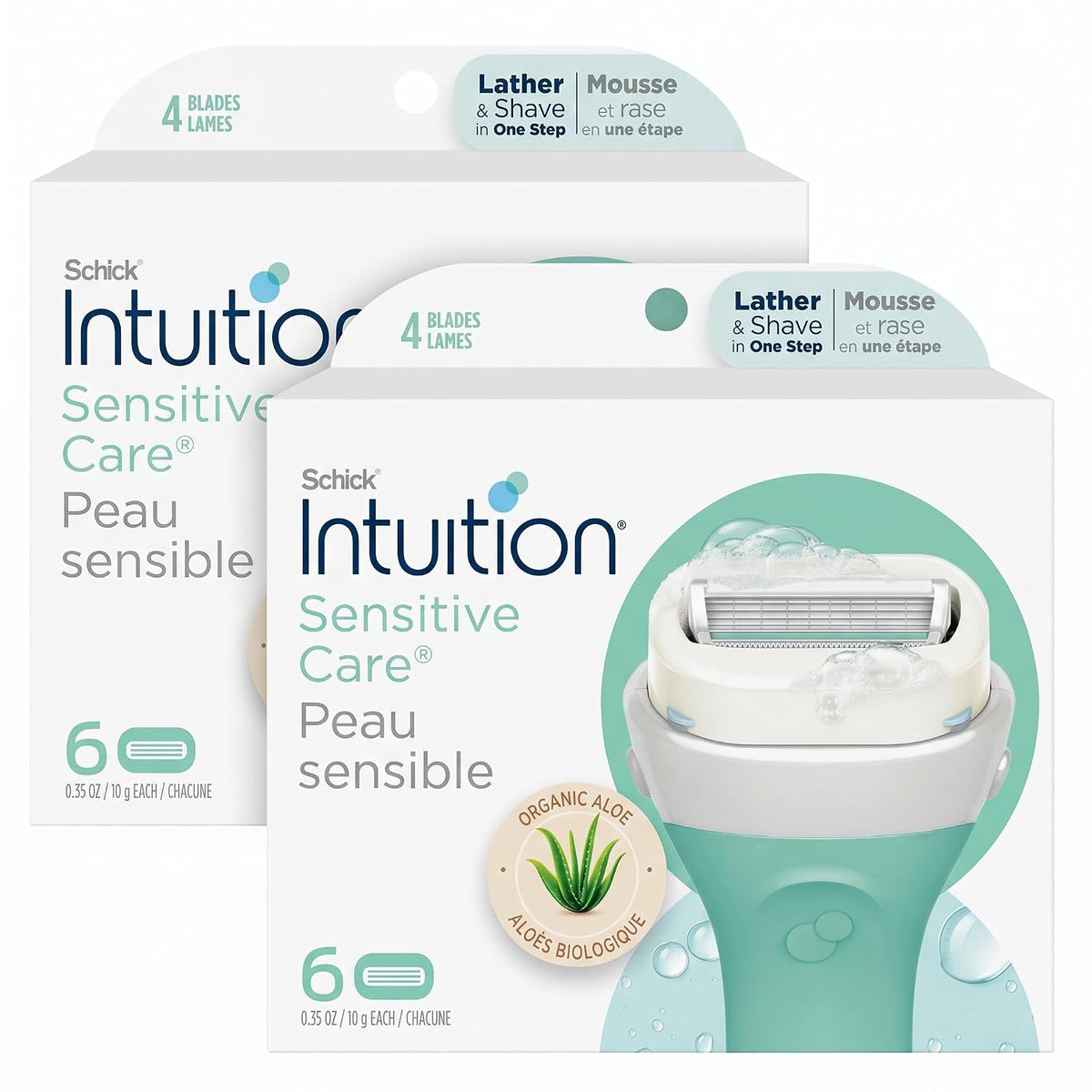 INTUITION Schick - Recambio de cuchillas de afeitar para piel sensi...