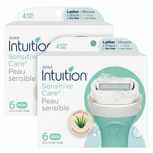 INTUITION Schick - Recambio de cuchillas de afeitar para piel sensi...