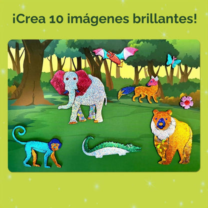 Skillmatics Foil Fun Animals Mega Pack, kit de arte de aluminio, re...