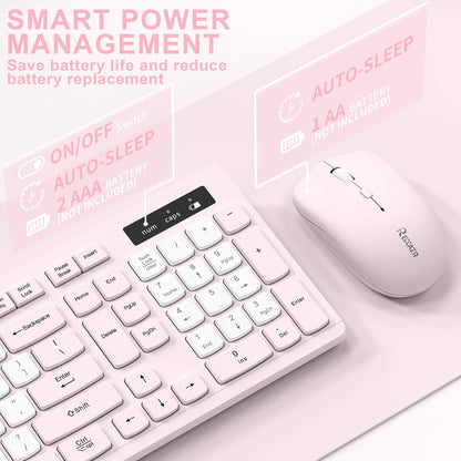 Teclado inalámbrico y mouse combinado silencioso para oficina y hog...
