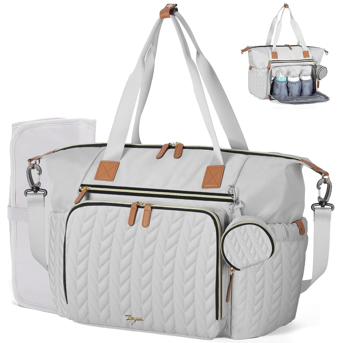 Tonyeee Bolsa de pañales, bolso grande del hospital del bebé para l...