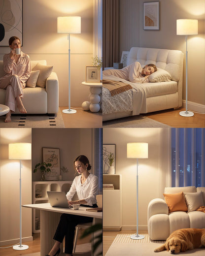 Ambimall Lámpara de pie moderna ajustable en altura, base de mármol...
