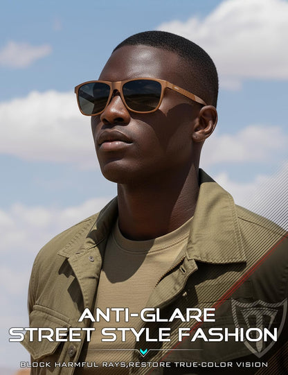ATTCL Gafas de sol polarizadas para hombre Al-Mg Metal ultraligeras...