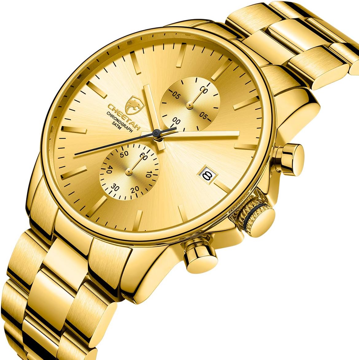 GOLDEN HOUR Fashion Business - Relojes para hombre con cronógrafo,...