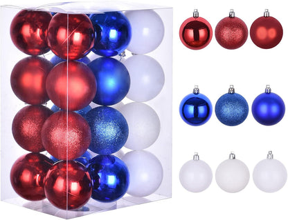 Adornos de bola de Navidad de 24 quilates, decoración de árbol de N...