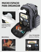 Dinictis Mochila de pañales de 40 L para papá, bolsas de pañales de...