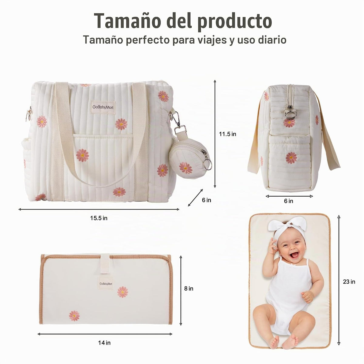 GOBABYMART Juego de 3 bolsas para pañales, bolsa de hospital para t...