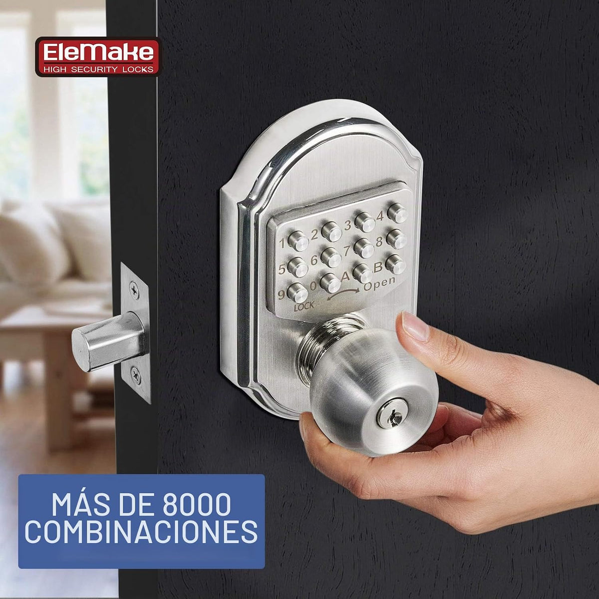 Cerradura de puerta de entrada sin llave, cerraduras de puerta con...