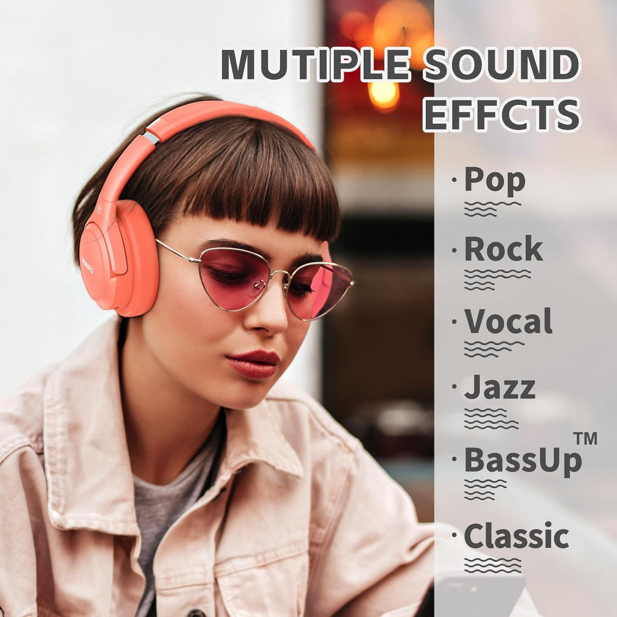 BERIBES - Auriculares Bluetooth sobre la oreja inalámbricos HiFi es...