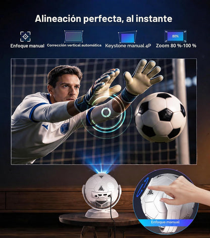 Magcubic Mini proyector con temática de fútbol 2026, soporte 4K And...