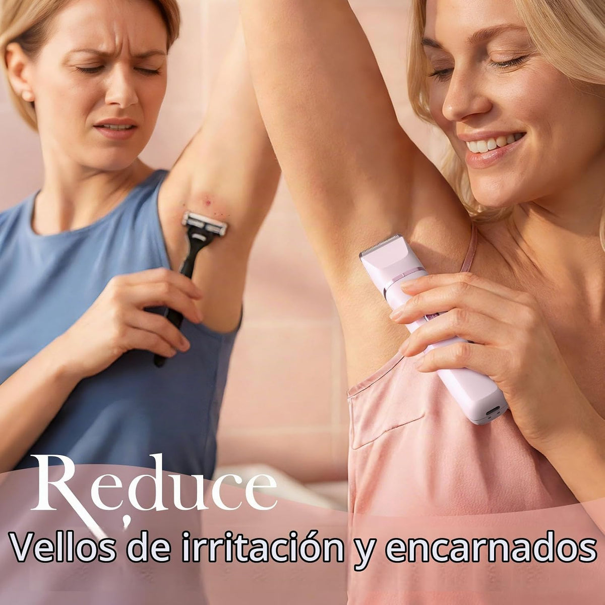 Risina Recortadora de bikini 2 en 1 para mujer, Afeitadora eléctric...