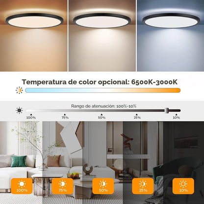 BLNAN Lámpara de techo LED regulable con control remoto, 12 pulgada...