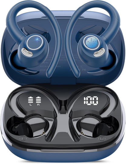 Auriculares inalámbricos, Bluetooth 5.4 Auriculares deportivos sobr...