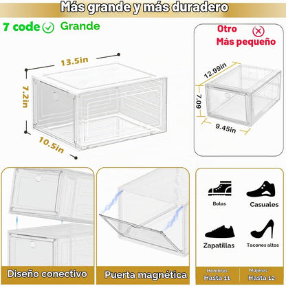Paquete de 12 organizadores de zapatos, cajas de almacenamiento api...