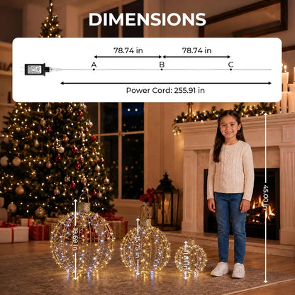 3 piezas de grandes bolas iluminadas para exteriores, decoraciones...