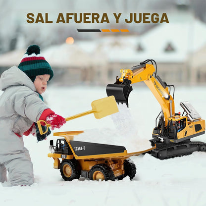 KIDMARKT - Excavadora de juguete a control remoto para niños, camió...