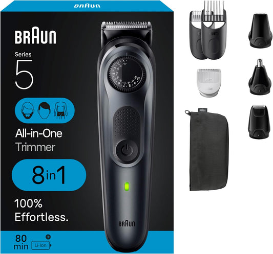Braun Kit de Estilo Todo en Uno Serie 5 5480, Recortador 8-en-1 par...