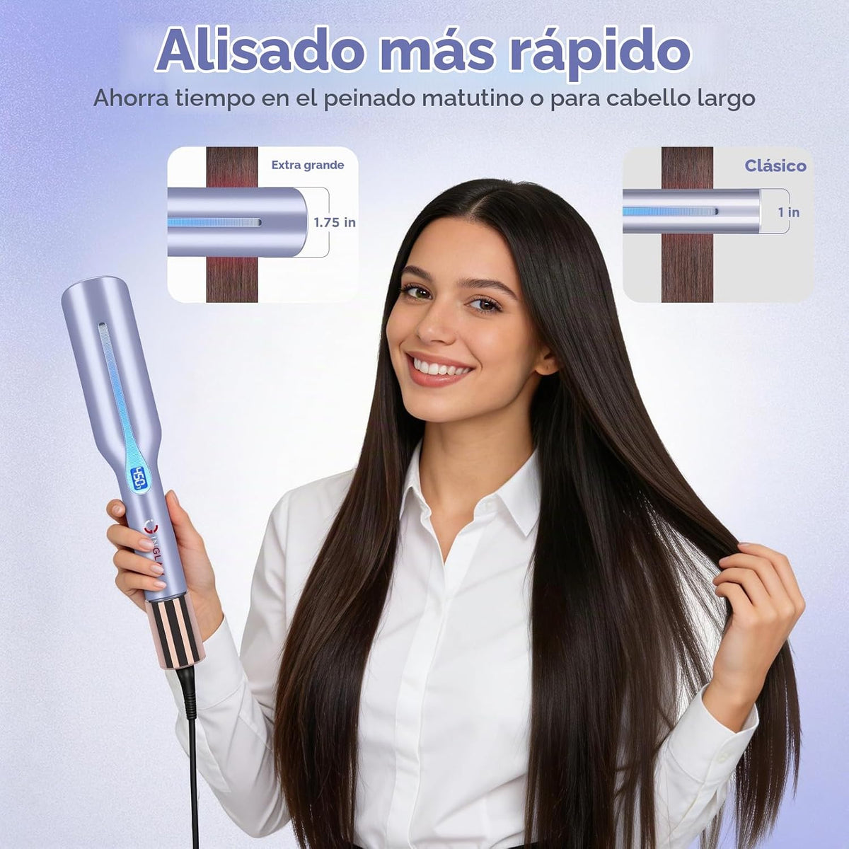 IG INGLAM Plancha de pelo de hierro plano de titanio infrarrojo de...
