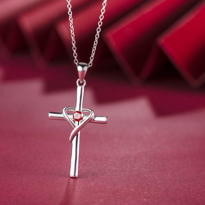 AmorAime Collar con cruz de plata de ley 925 para mujeres y hombres...