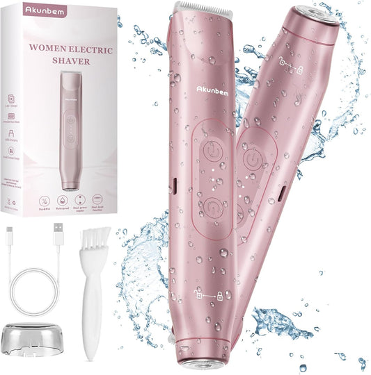 Akunbem Bikini Trimmer para Mujer Afeitadora Eléctrica 2 en 1 para...