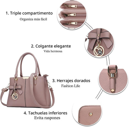 KKXIU Monederos y bolsos para mujer, Bolso tipo cartera con asa sup...