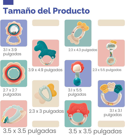 hahaland Juguetes para bebés de 0 a 6 meses - Sonajero para bebés J...