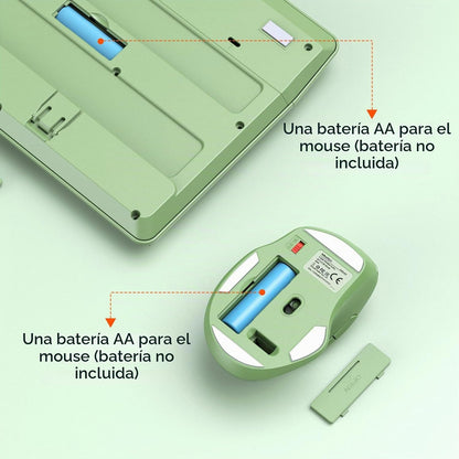 MEETION Combo de teclado y mouse inalámbricos, tamaño completo con...