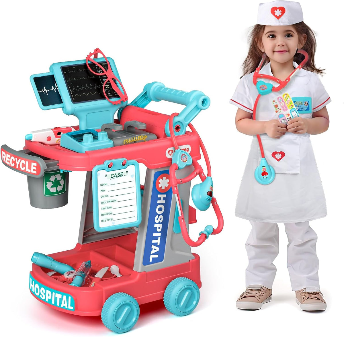 Liberry - Kit médico para niños pequeños, juguete para niñas y niño...