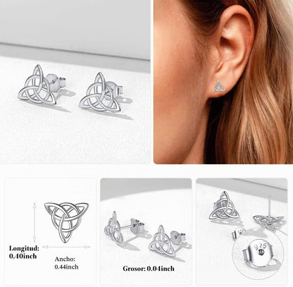 ChicSilver Pendientes celtas para mujer de plata de ley hipoalergén...