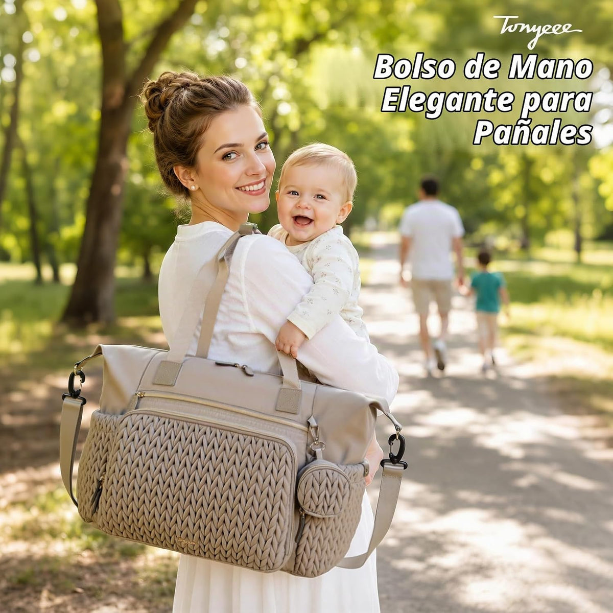Tonyeee Bolsa de pañales, bolsas de pañales grandes para bebés, bol...
