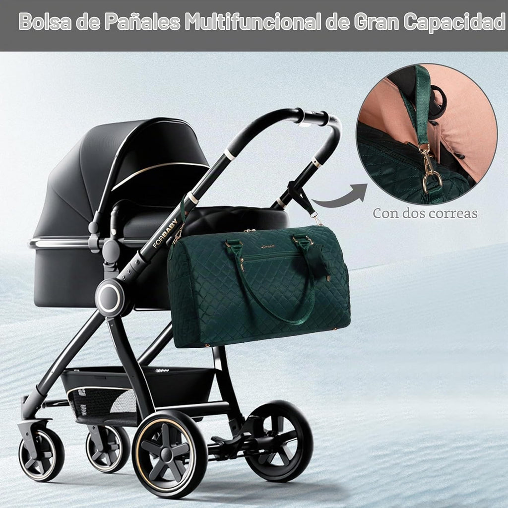 LOVEVOOK - Bolso para pañales con estuche para chupete y cambiador,...