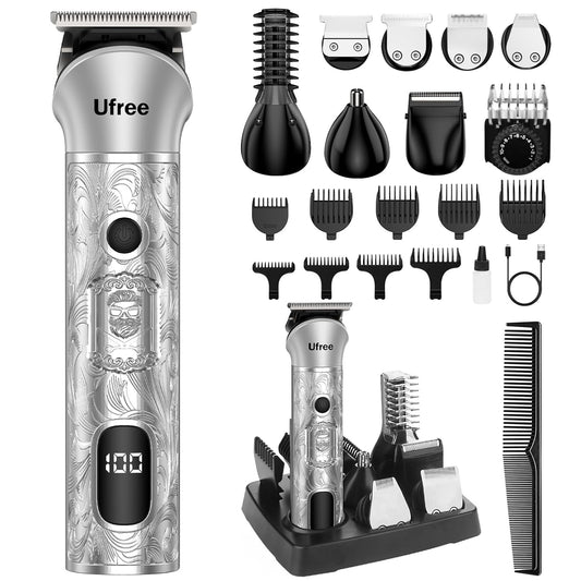 Ufree Recortadora de barba 7 en 1 para hombres, afeitadora eléctric...