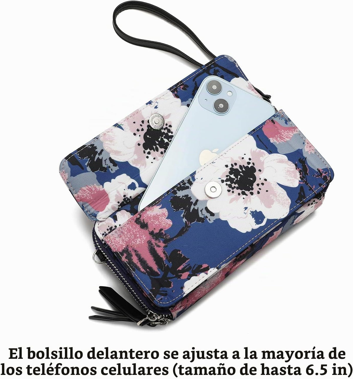 Lanyani Cartera Cruzada RFID con Correa de Muñeca y Bolsillo para T...