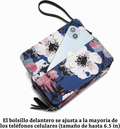 Lanyani Cartera Cruzada RFID con Correa de Muñeca y Bolsillo para T...
