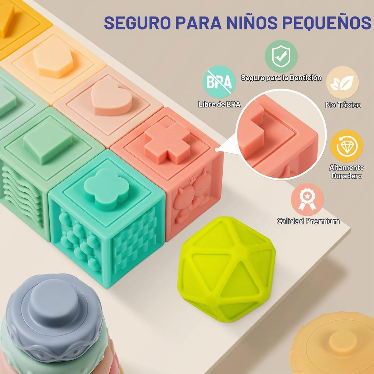 Juguetes para Bebés de 6 a 12 Meses, Juguetes Montessori 5 en 1 par...