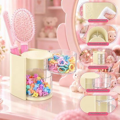 Organizador de accesorios para el cabello con soporte para cepillo...