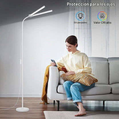 Lámpara de pie blanca, lámpara de pie LED brillante de 18 W\/2000 l...
