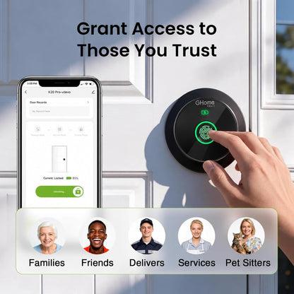GHome Smart Cerradura de perilla de puerta con control de huellas |...